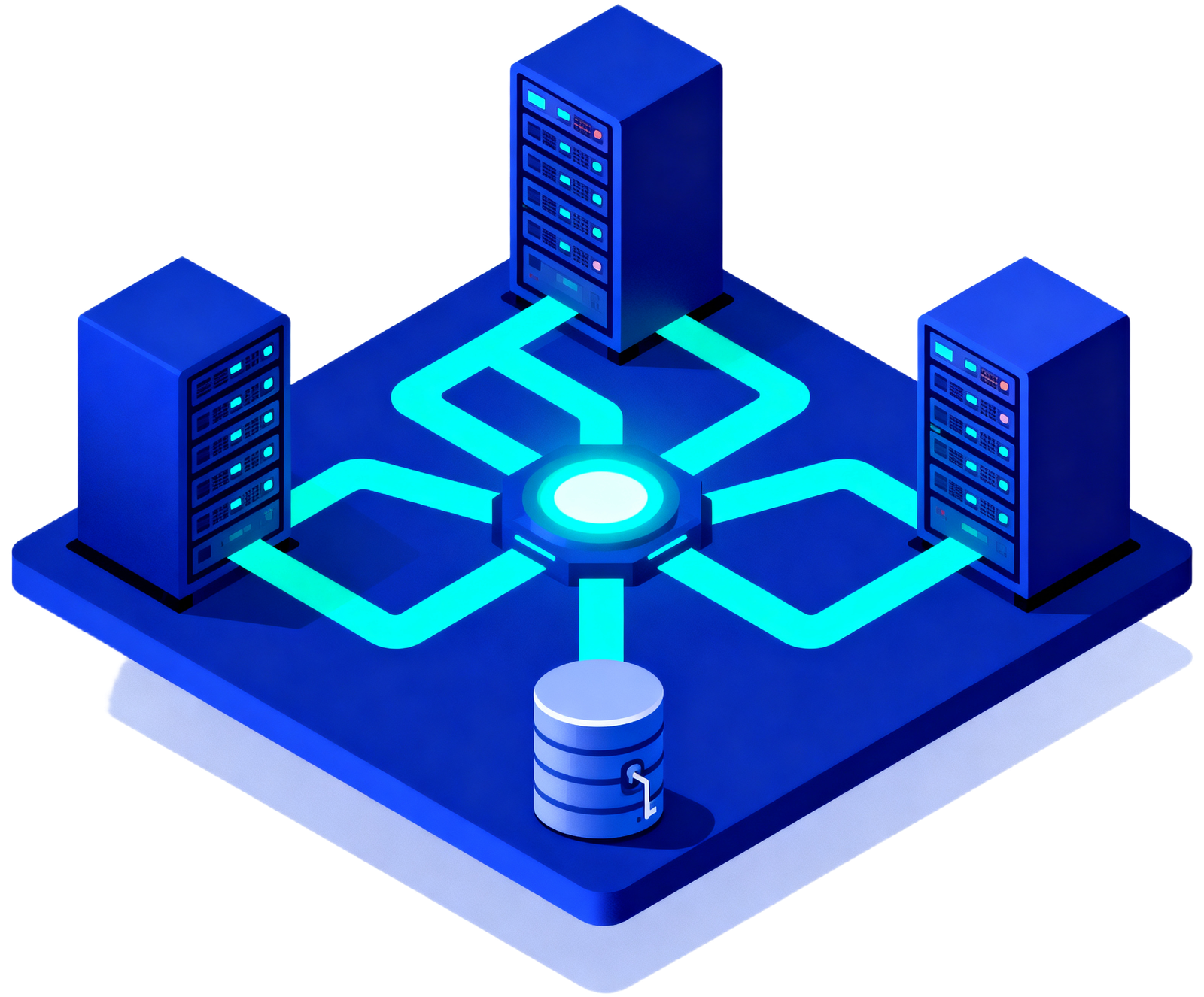 Resilient multi-region architecture: regions on a shared platform connected to a central hub with continuous replication and isolated backups
