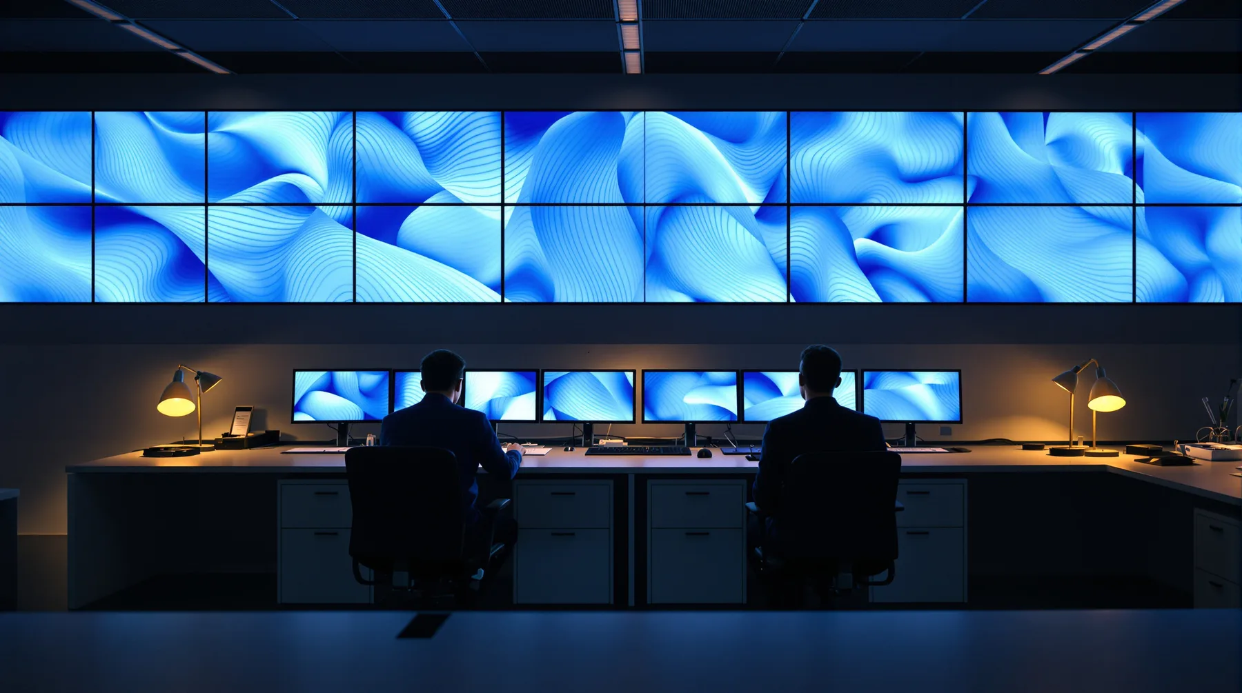 An operations room: the line from commit to 3 AM, watched from here