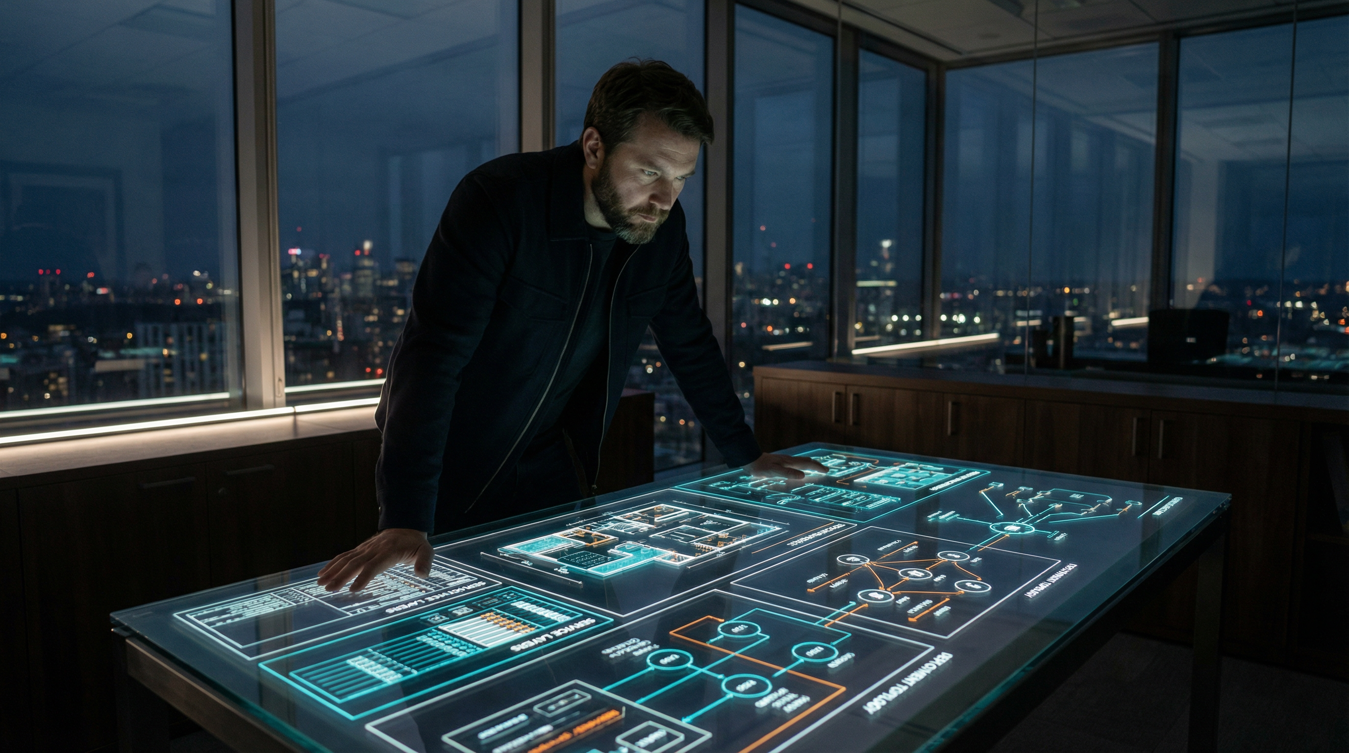 Engineer reviewing technical specifications